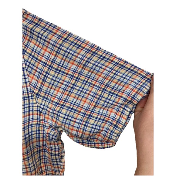 Men's Brooks Brothers Regent Fit Shirt M Linen Plaid SS Button Up Colorful - Picture 5 of 6